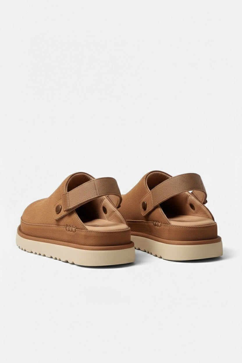 Norelle Co | Women's Leather Slippers – Thick Bottom Back Strap Design
