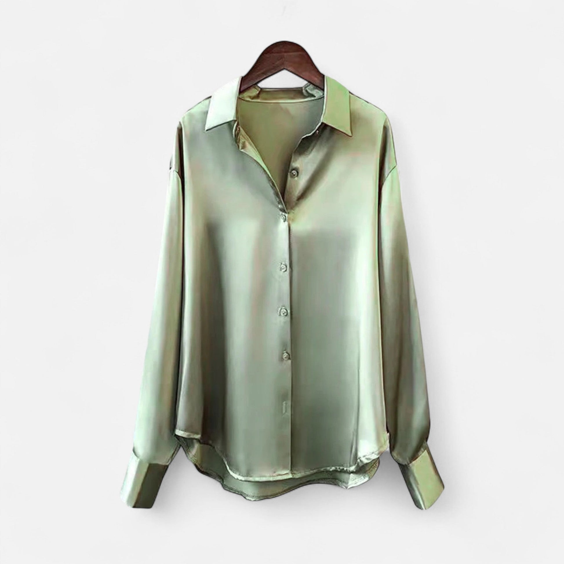 Women’s Silk Satin Blouse – Autumn Poise Edition - Sofia Maris