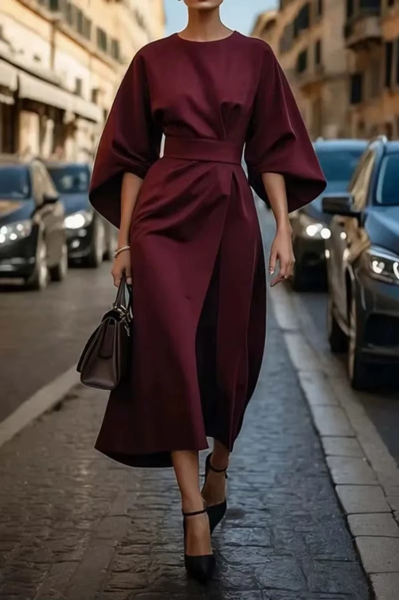 Norelle Co Crew Neck Midi Work Dress